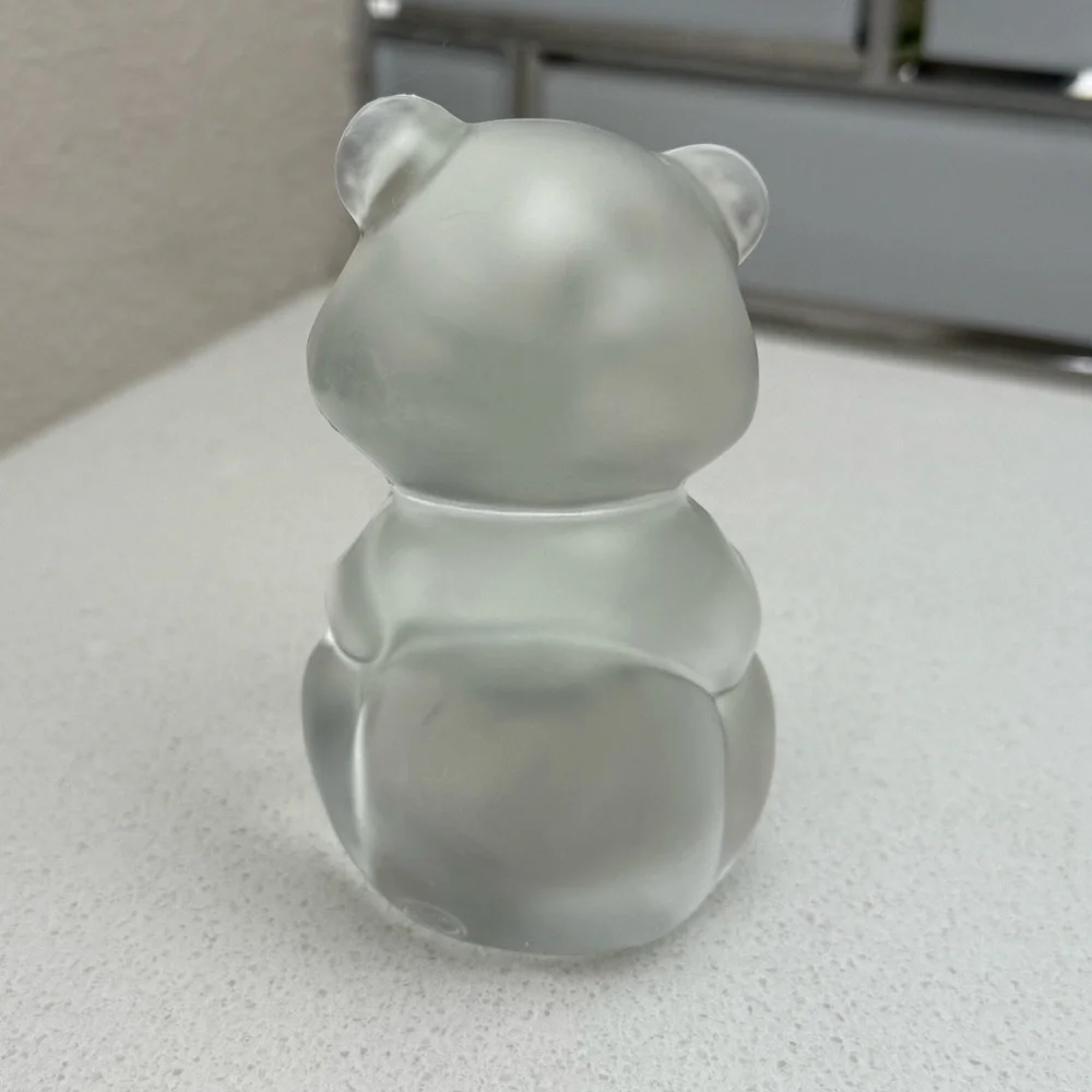 Vintage Fenton Bear Figurine Satin Glass